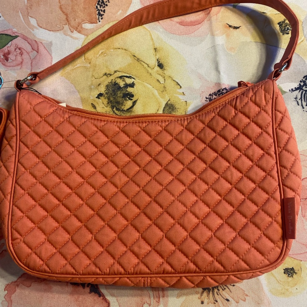 Quilted Coral Shoulder Bag